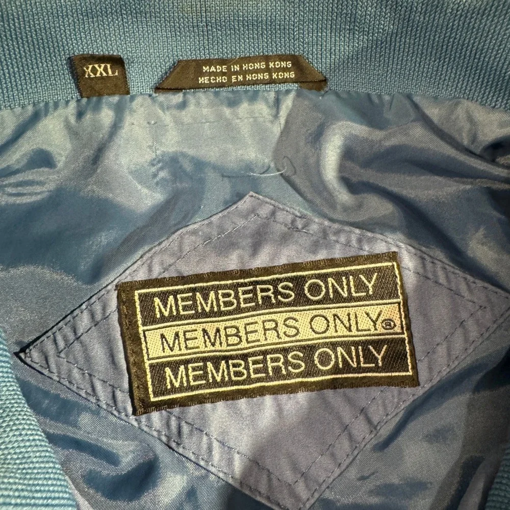 90s Members Only Men's Iconic Racer Slate Blue Vintage Bomber Jacket Size XXL